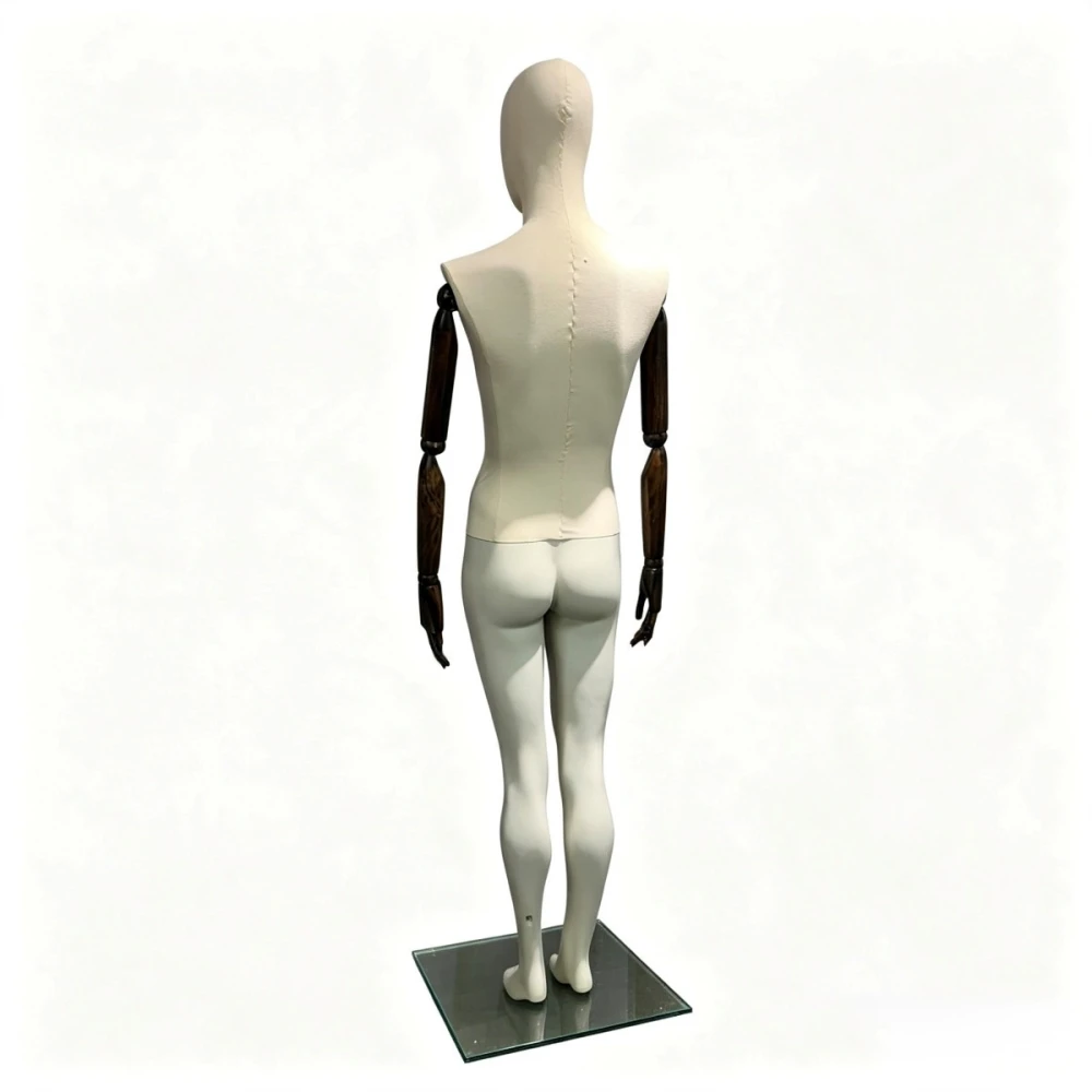 Articulated Female Mannequin Cream Linen - 75633