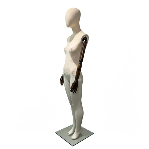 Articulated Female Mannequin Cream Linen - 75633