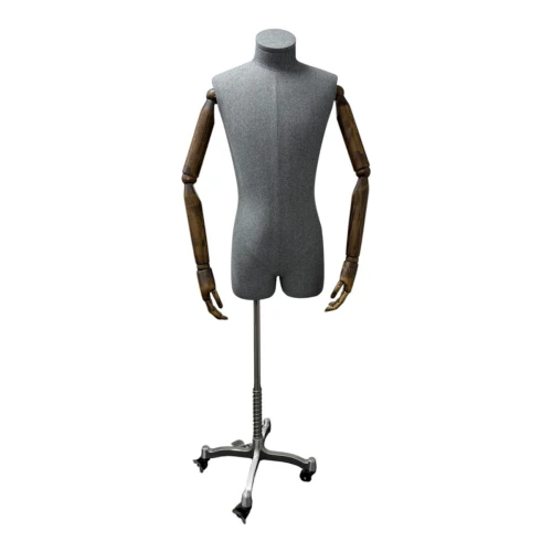 Articulated Male Mannequin with Stand - Grey - 75635