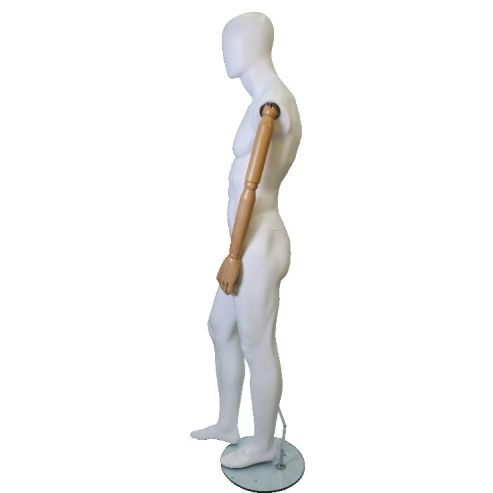 Articulated Male Mannequin with Wooden Arms - 75615