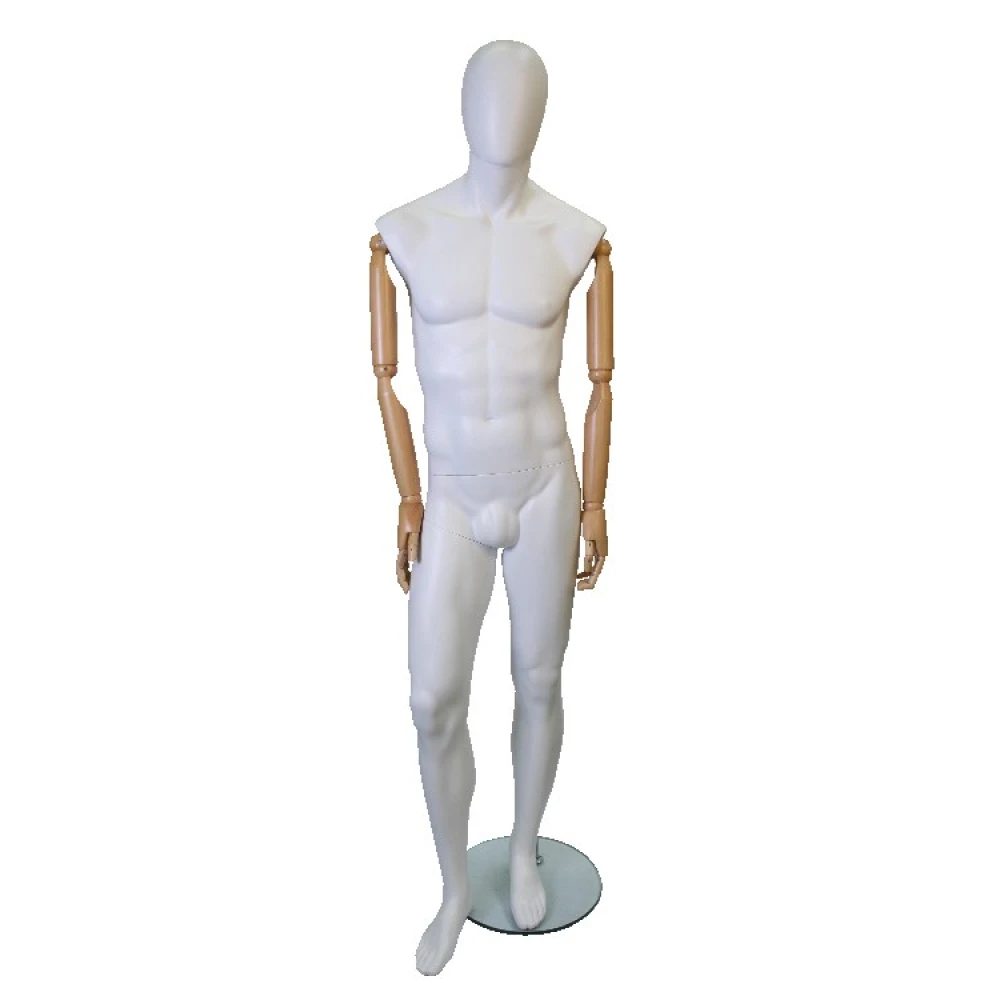 Articulated Male Mannequin with Wooden Arms 75615