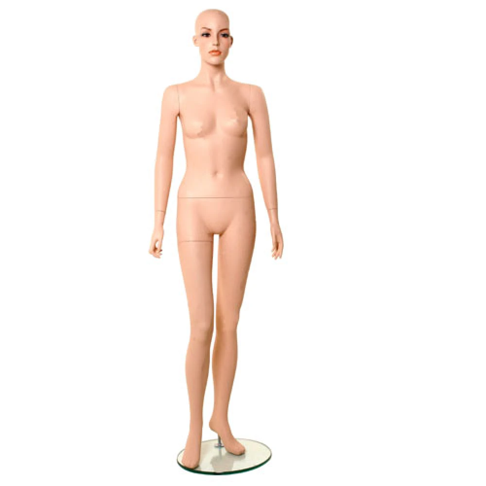 Bald Female FleshTone Mannequin - Hands at Side 71206