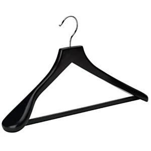 Black Broad Wooden Hangers