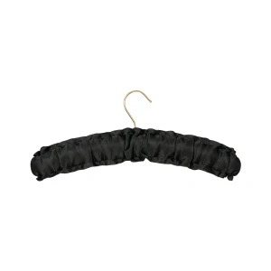 Black Double Frill Satin Padded Hangers (Box of 50) 56012