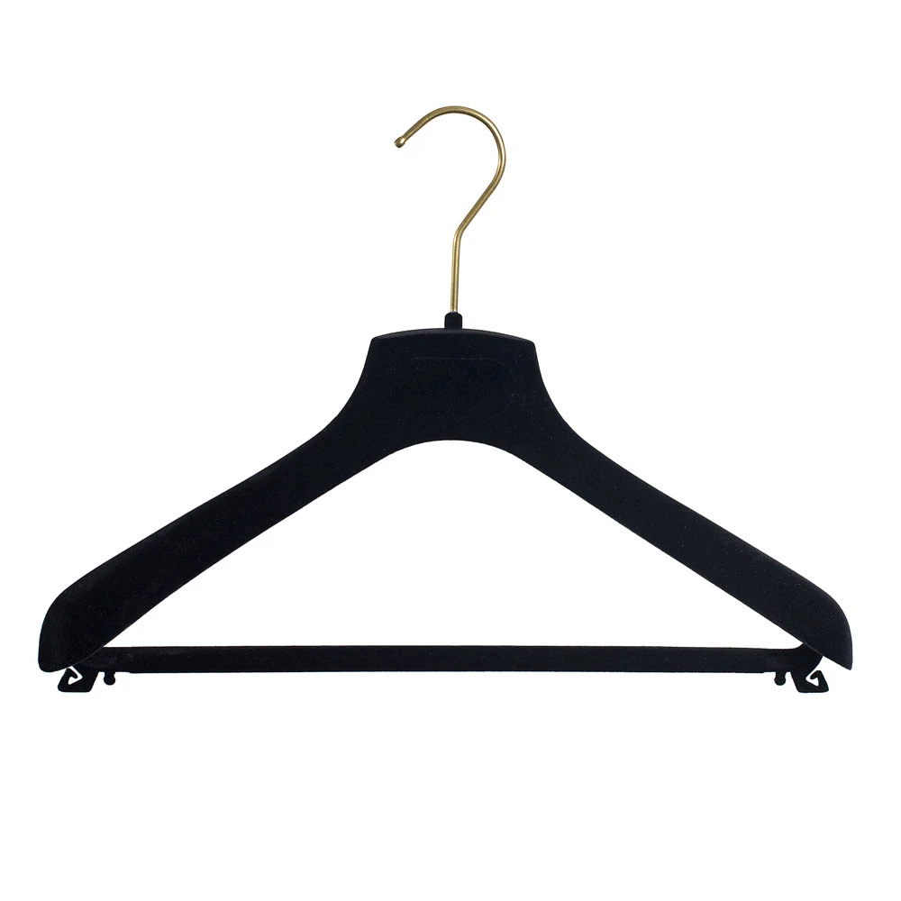 Black Flocked Suit Hangers 42cm (Box of 40) 56016