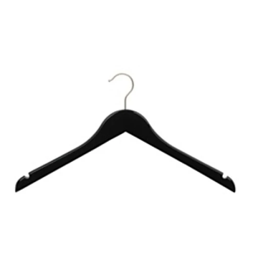 Black Gloss Curved Neck Hanger 43cm (Box of 50) 52026