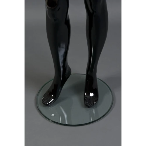 Black Gloss Female Mannequin - Hands at Side, Straight Stance  71102