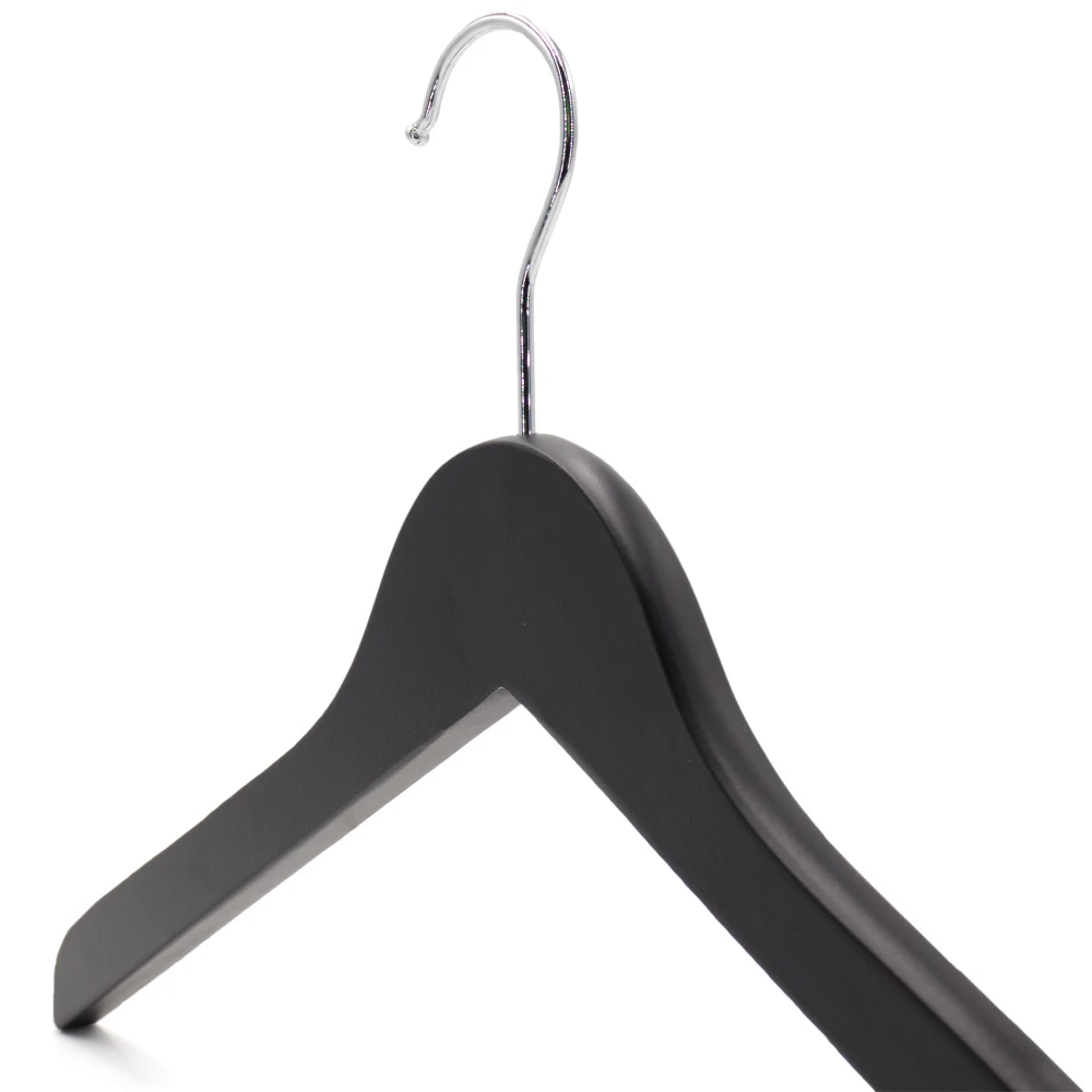 Black Matt Wooden Tops Hangers