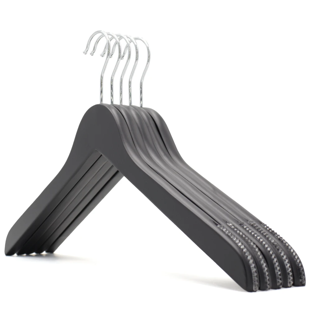 Black Matt Wooden Tops Hangers