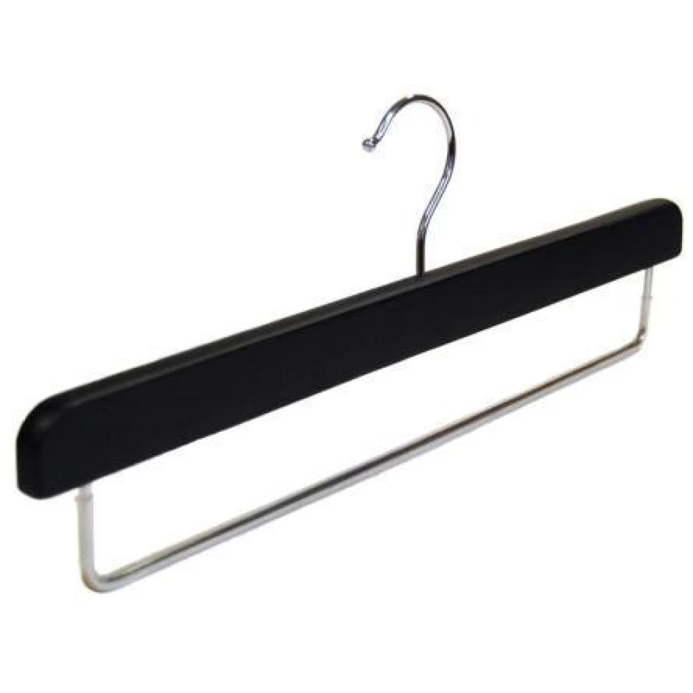 Black Matt Wooden Trouser Hangers (Box of 100) 51047