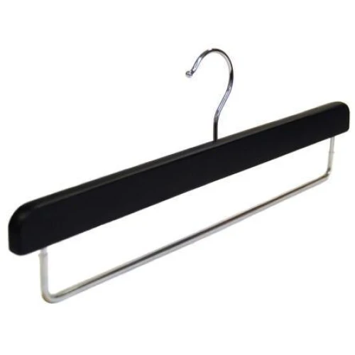 Black Matt Wooden Trouser Hangers (Box of 100) 51047