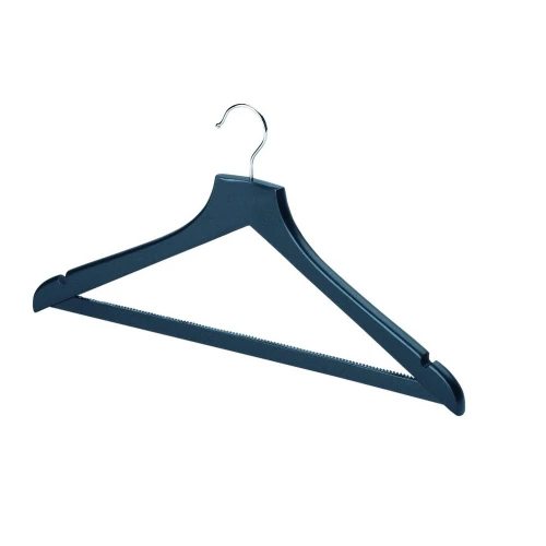 Black Matt Wooden Wishbone Hangers With Centre Bar (Box of 50) - 51049