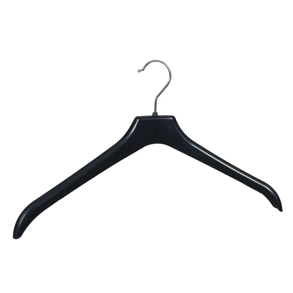 Black Plastic Jacket Hangers No Centre Bar 44cm 51020