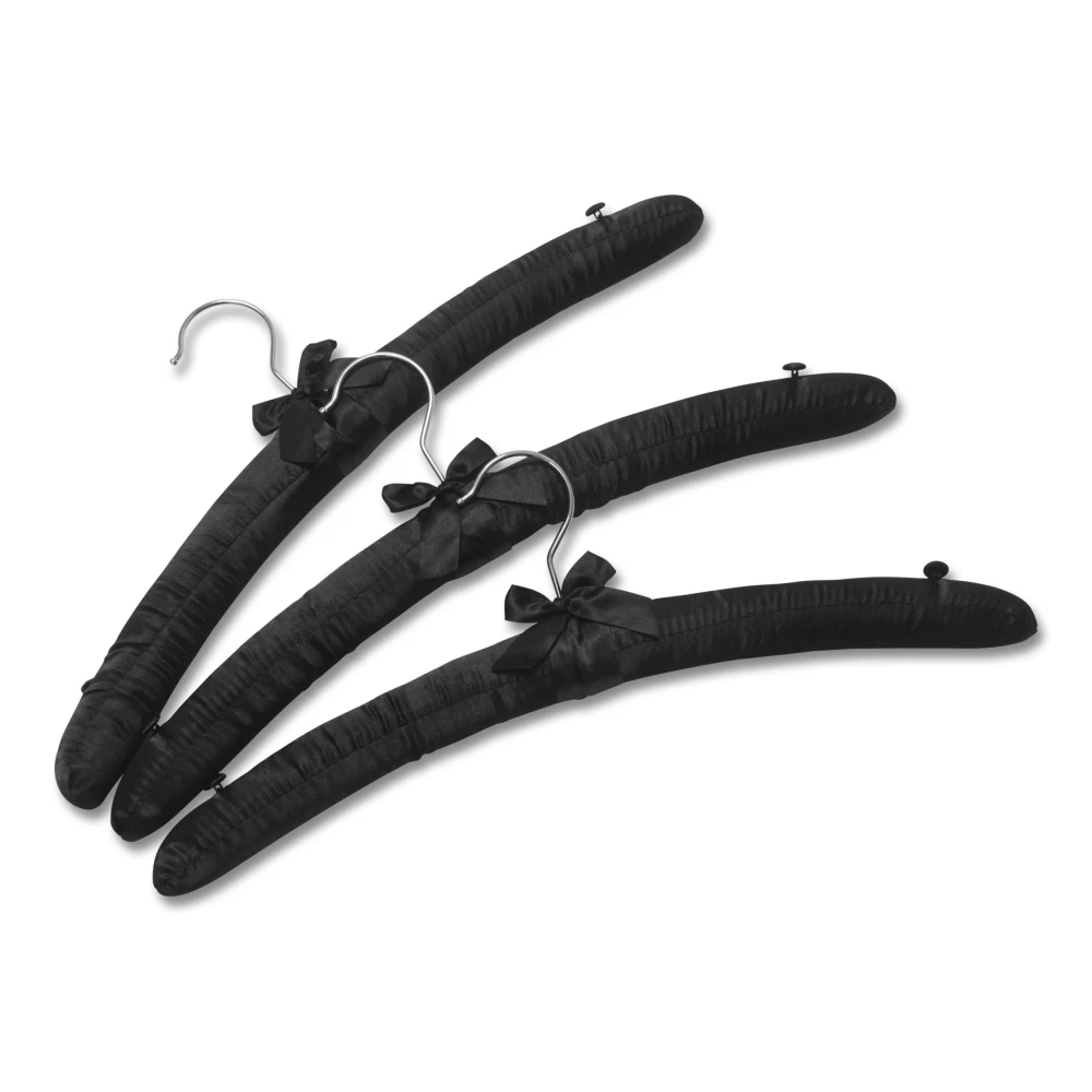Black Satin Padded Lingerie Hangers 43cm (Box of 100) - 56030