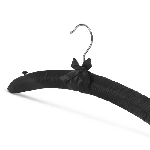 Black Satin Padded Lingerie Hangers 43cm (Box of 100) - 56030