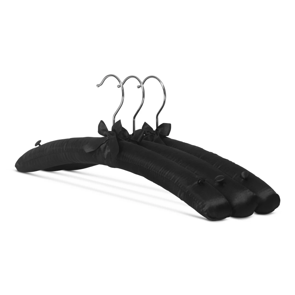 Black Satin Padded Lingerie Hangers 43cm (Box of 100) - 56030