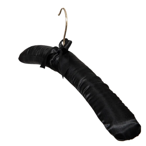 Black Shaped Satin Covered Padded Hangers (Box of 100) 56002