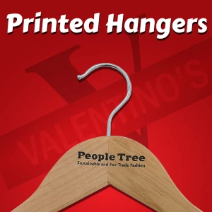 Branded, Printed Natural Wooden Coat Hangers - People Tree
