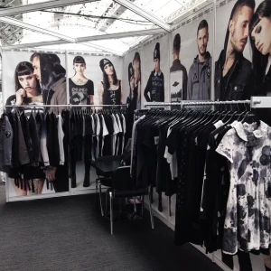 Printed, Custom Coat Hangers On Display - Disturbia Clothing