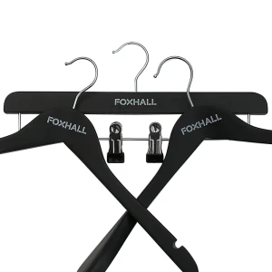 Black Wooden Branded Hangers, Personalised With Logo - Foxhall London