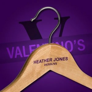 Branded, Printed Natural Wooden Coat Hangers - Heather Jones Designs