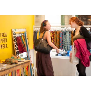 White Wooden Clothes Hangers, Printed With Logo - Okun Africa. Beach. Wear.