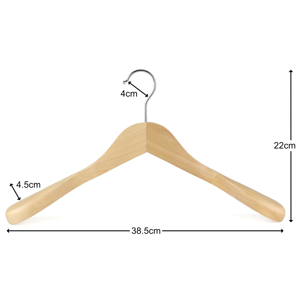 Broad Wooden Ladies Jacket Hangers 38cm