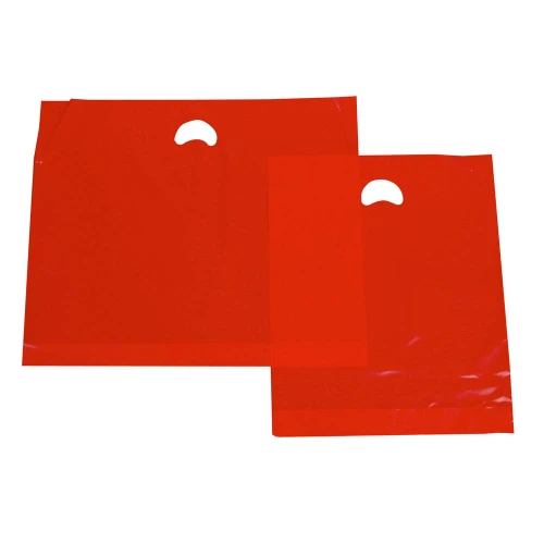 Burgundy Plastic Carrier Bags / Polythene Carrier Bags 15 Inch x 18 Inch + 3 18328