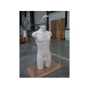 Male Polystyrene Mannequin Display In Clear Heavy Duty Lockable Acrylic Cases