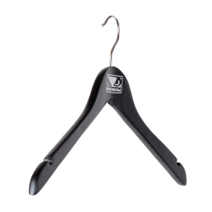 Black Wooden Top Hangers With Silver Print - Bad Boy Apparel
