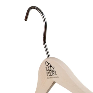Printed White Wash Wooden Hangers Branded With A Black logo - Judge and Jury Clothing