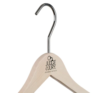 Personalised White Wash Clothes Hangers - Judge and Jury Clothing