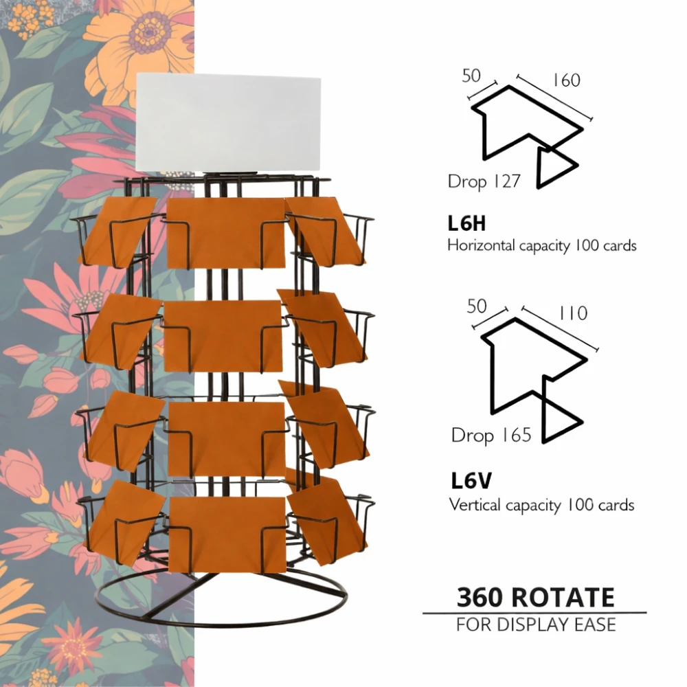 Counter Standing Postcard 6x4 Spinner - 6 Sided 16005
