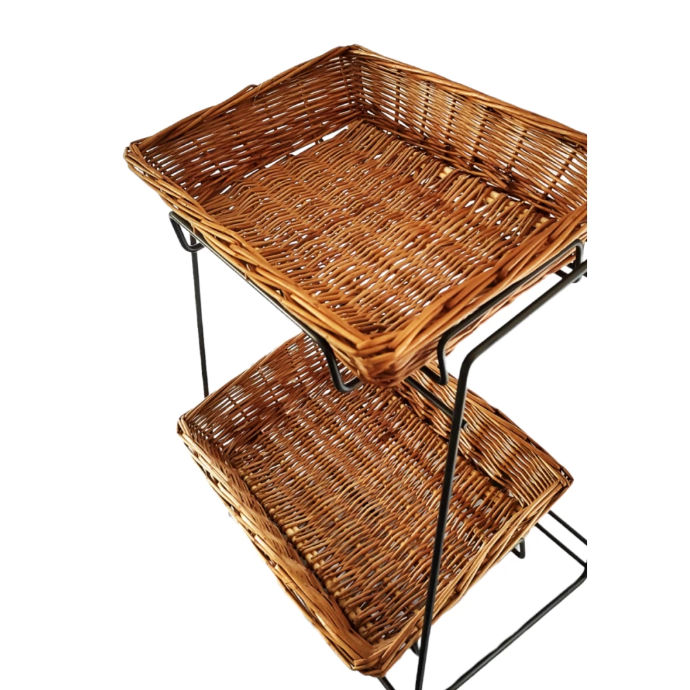 Countertop wicker basket display stand