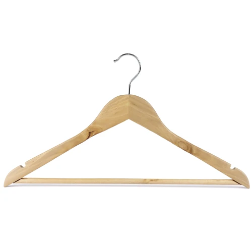 Economy Wooden Wishbone Hangers With Centre Bar 44cm (Box of 100) - 51064