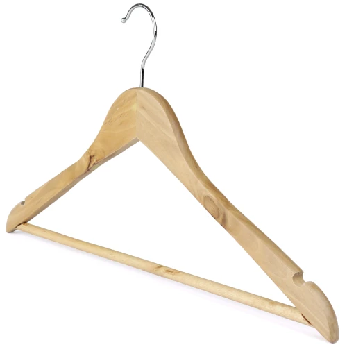 Economy Wooden Wishbone Hangers With Centre Bar 44cm (Box of 100) - 51064