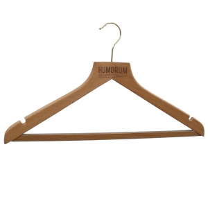 Laser Engraved Natural FSC Wooden Hangers - Humdrum Apparel