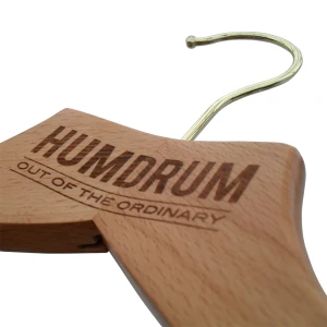 Laser Engraved Natural FSC Wooden Hangers - Humdrum Apparel