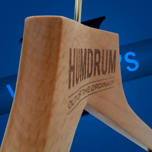 Laser Engraved Natural FSC Wooden Hangers - Humdrum Apparel