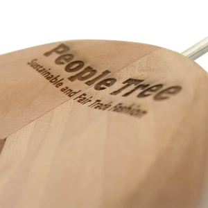 Laser Engraved Natural Wooden Hangers - People Tree