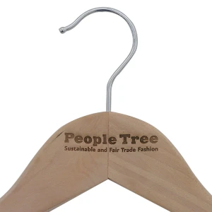Laser Engraved Natural Wooden Hangers - People Tree
