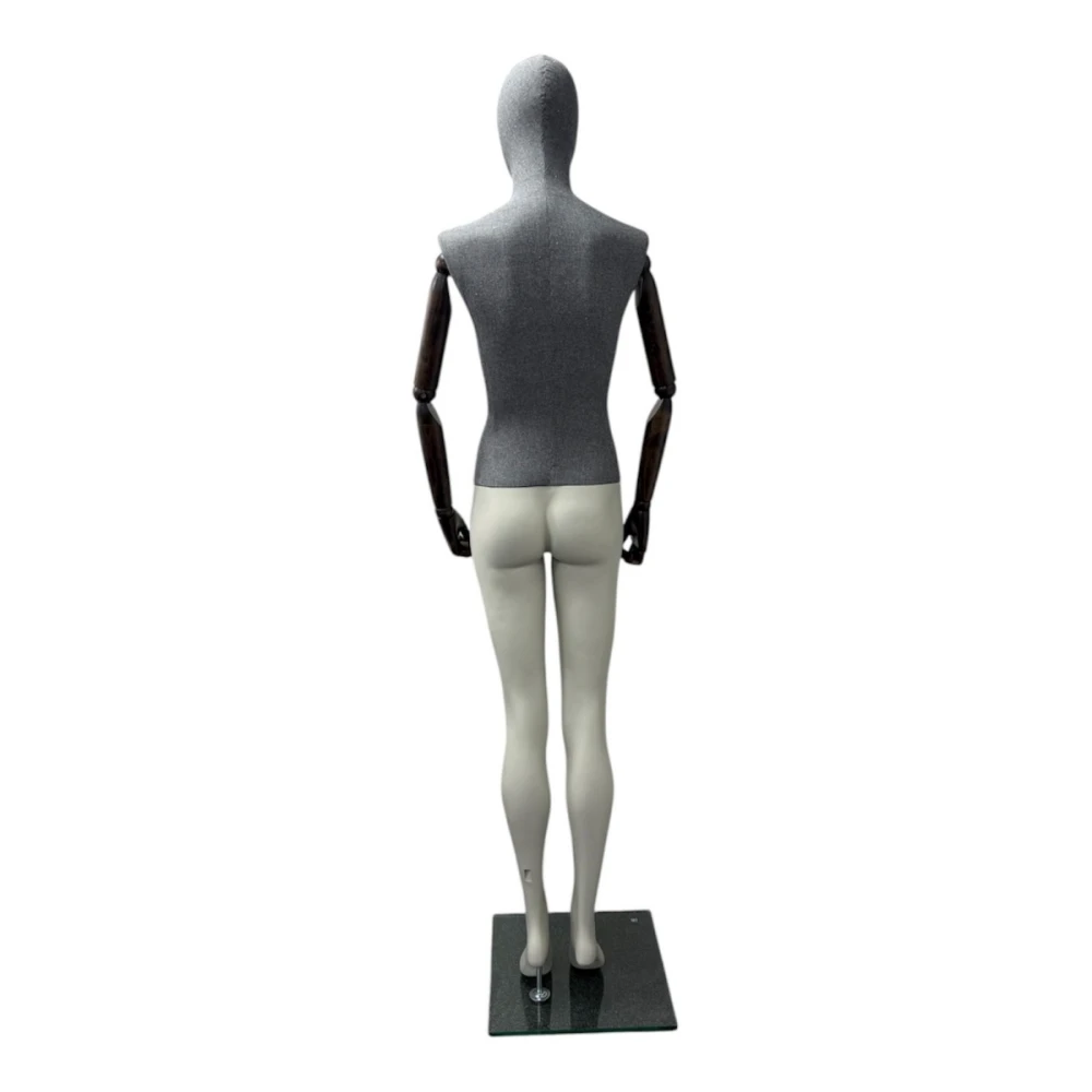Female Articulated Mannequin Grey Linen - 75632