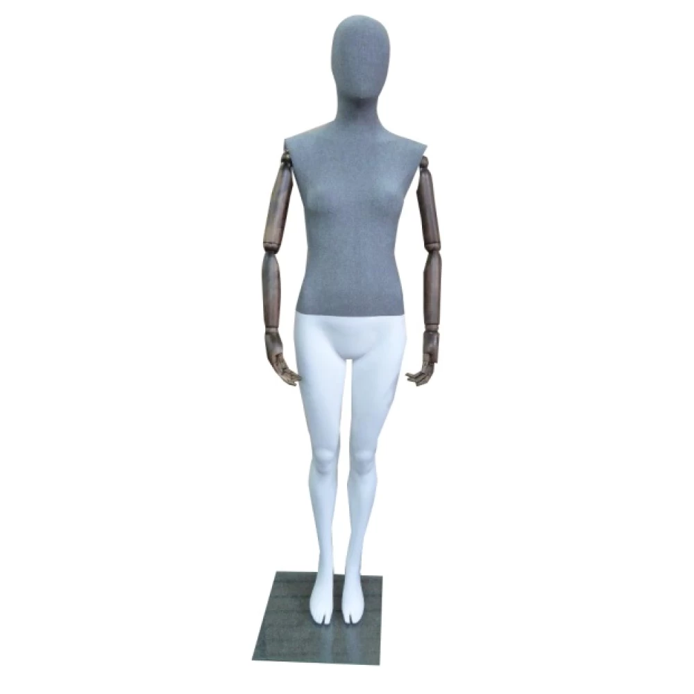 Female Articulated Mannequin - Grey Linen