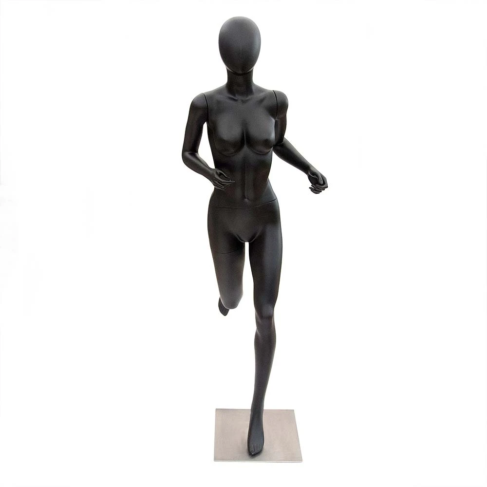 Female Black Matt Running Mannequin 74213