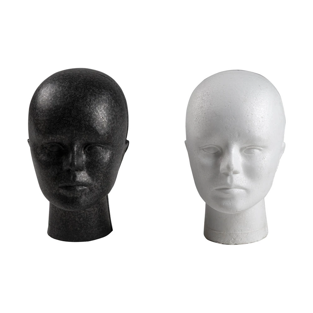 Female Black or White Polystyrene Head  77317