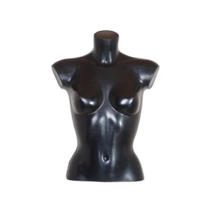 Female Black Plastic Half Bust Torso 77006
