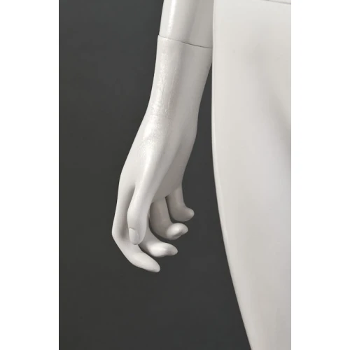 Female Headless White Gloss / White Matt Mannequin - Hands by Side 71301