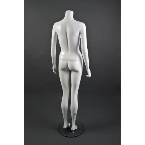 Female Headless White Gloss / White Matt Mannequin - Hands by Side 71301