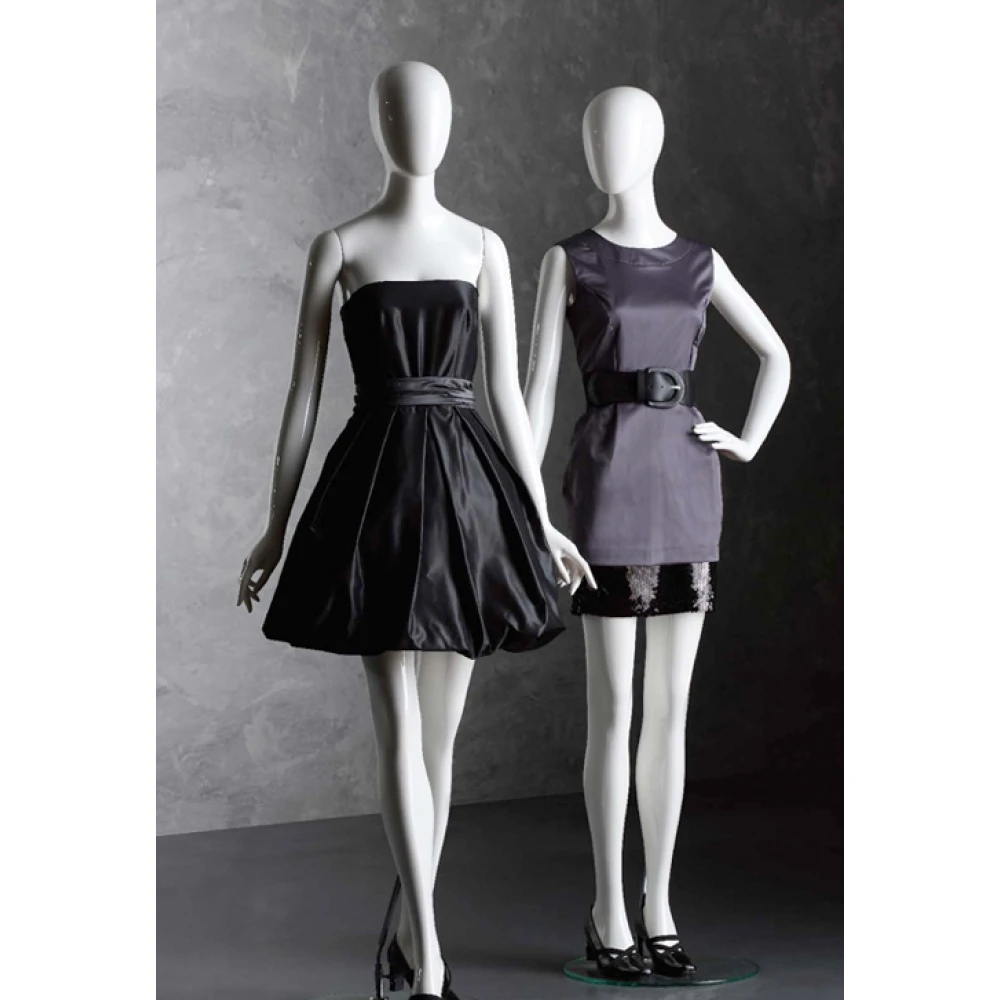 Female Mannequin, Right & Left Hands on Hips (White/Black Gloss) 71106