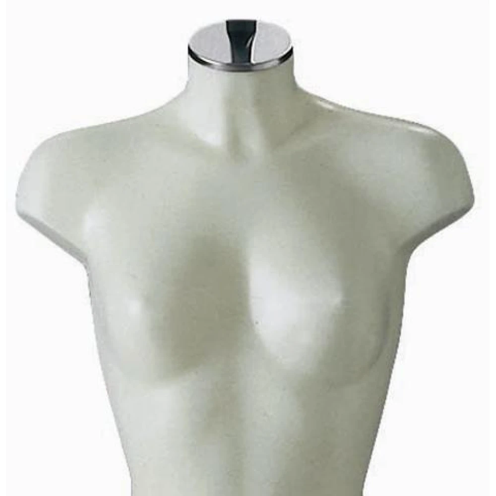 Female Opal White Plastic Half Bust Torso 77016